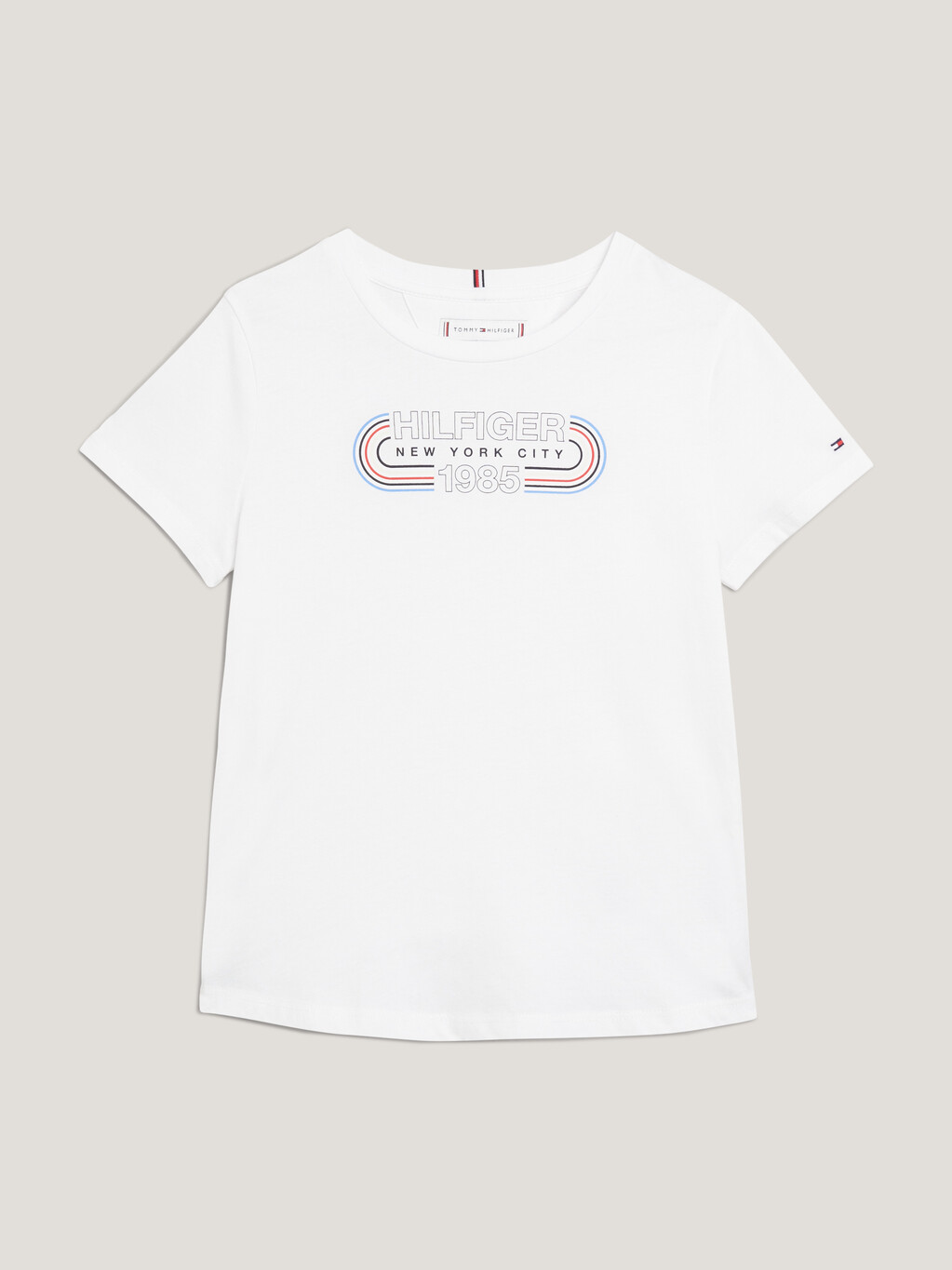1985 Collection Track Logo修身 T 恤, White, hi-res