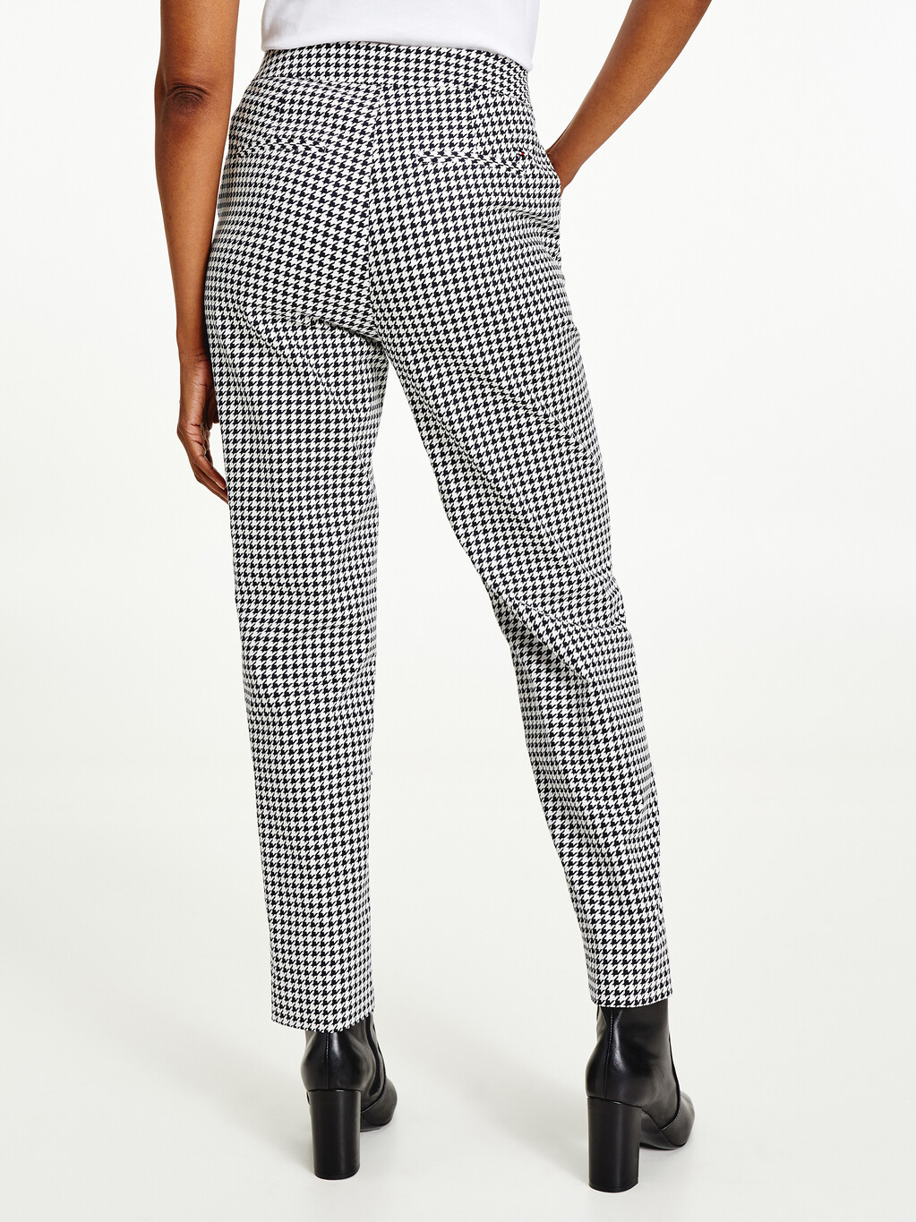 Hailey Slim Fit Houndstooth Ankle Trousers