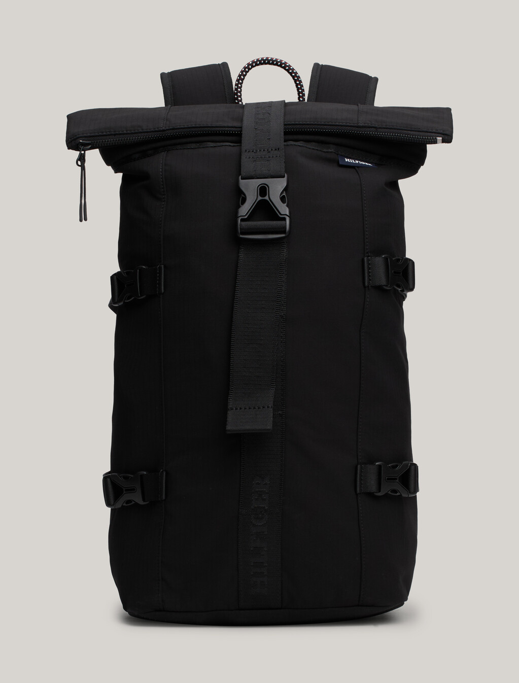 Roll-Top Backpack, Black, hi-res