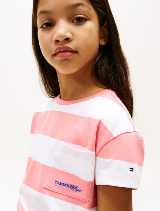 Essential Stripe Logo Embroidery Relaxed T-Shirt