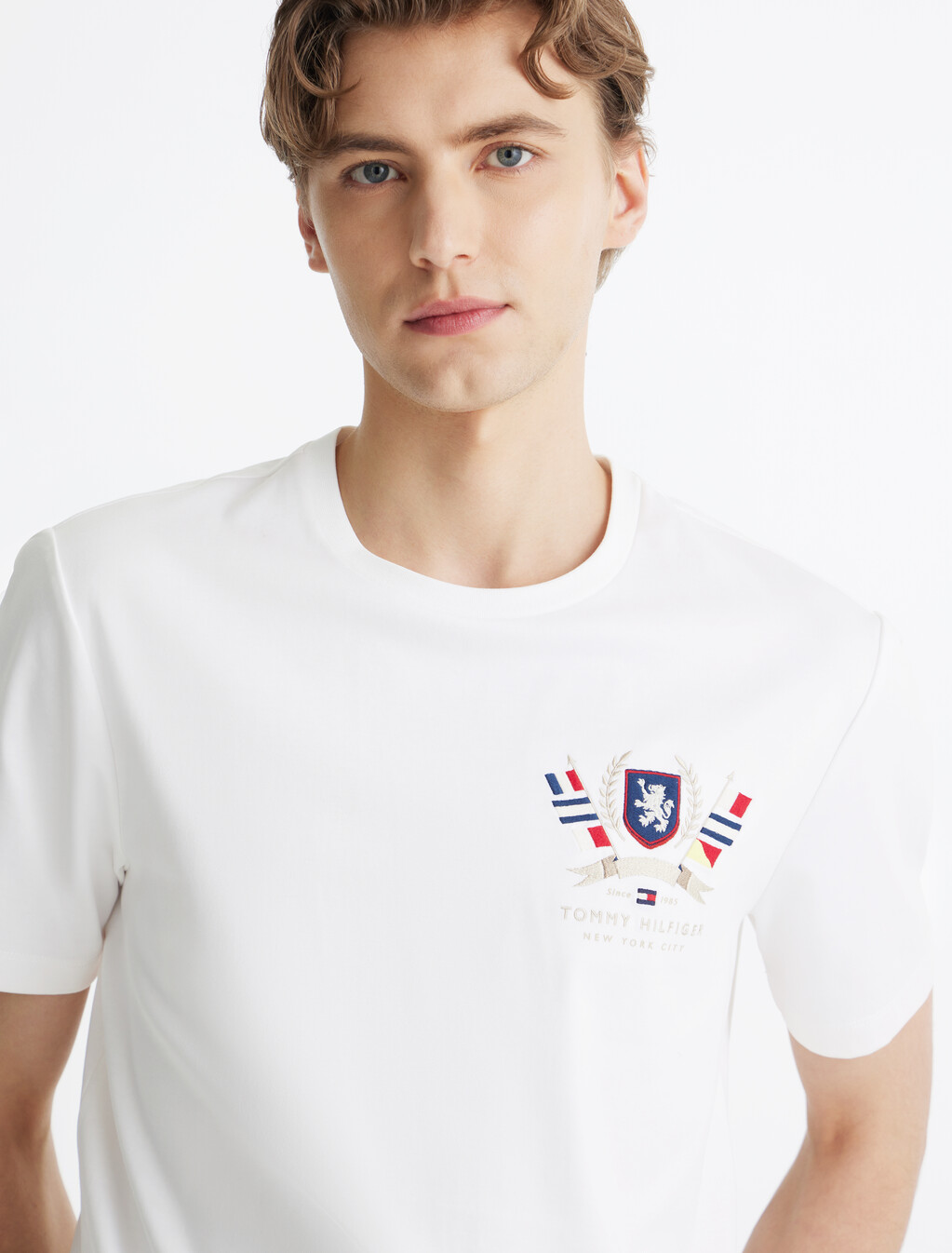 Hilfiger Crest Interlock T-Shirt, White, hi-res