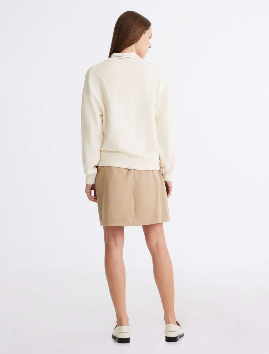 Script Logo Embroidery Sweatshirt, Ivory Petal, hi-res