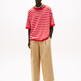 Fire Red / Ecru Stripe