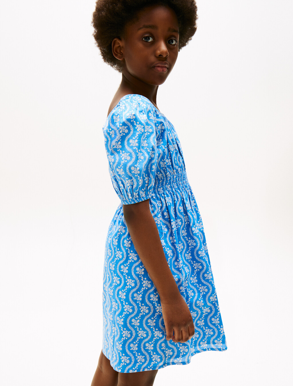 Floral Print Smock Dress, Blue Spell Aop, hi-res