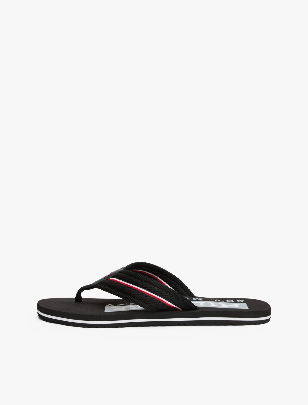 Signature Tape Webbing Flip-Flops, Black, hi-res