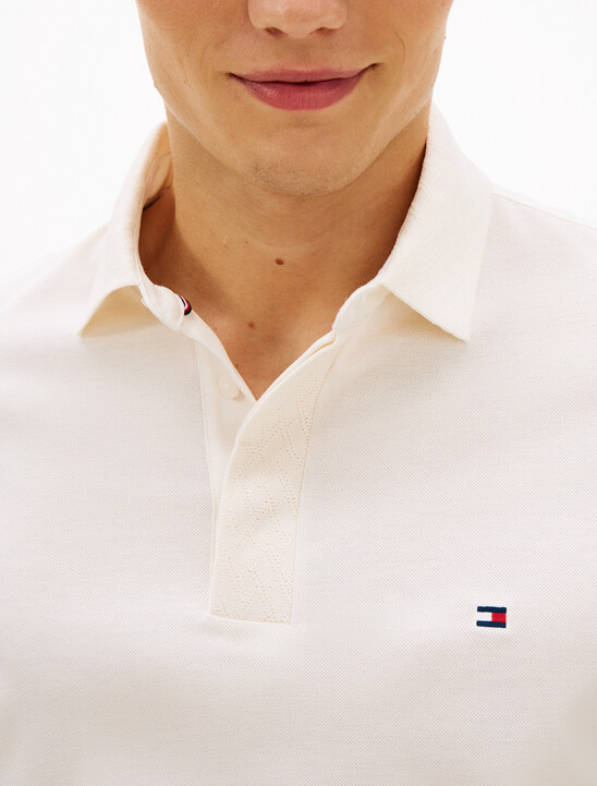 Regular Pique Jacquard Collar Polo Shirt