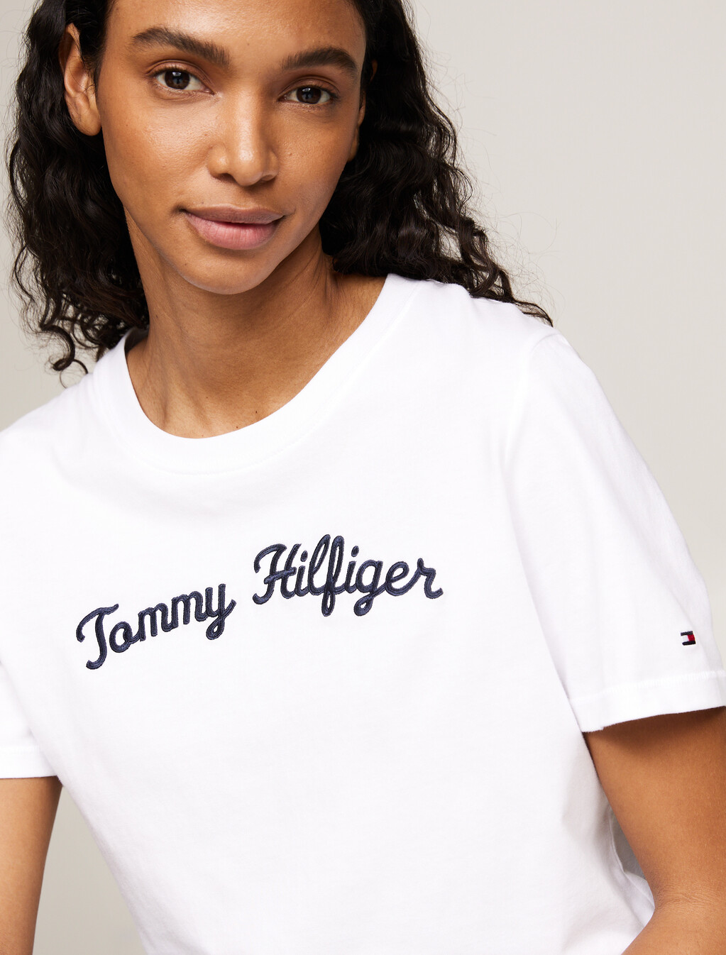 Script Logo Embroidery T-Shirt, Th Optic White, hi-res