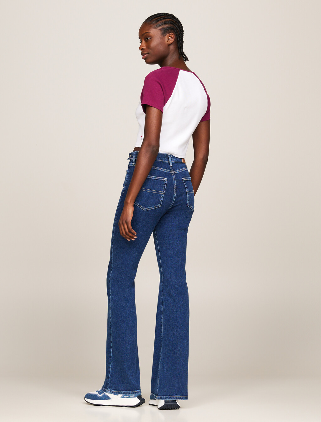 Prep Explorer Dual Gender Cropped Slim T-Shirt, Valley Grape / White, hi-res