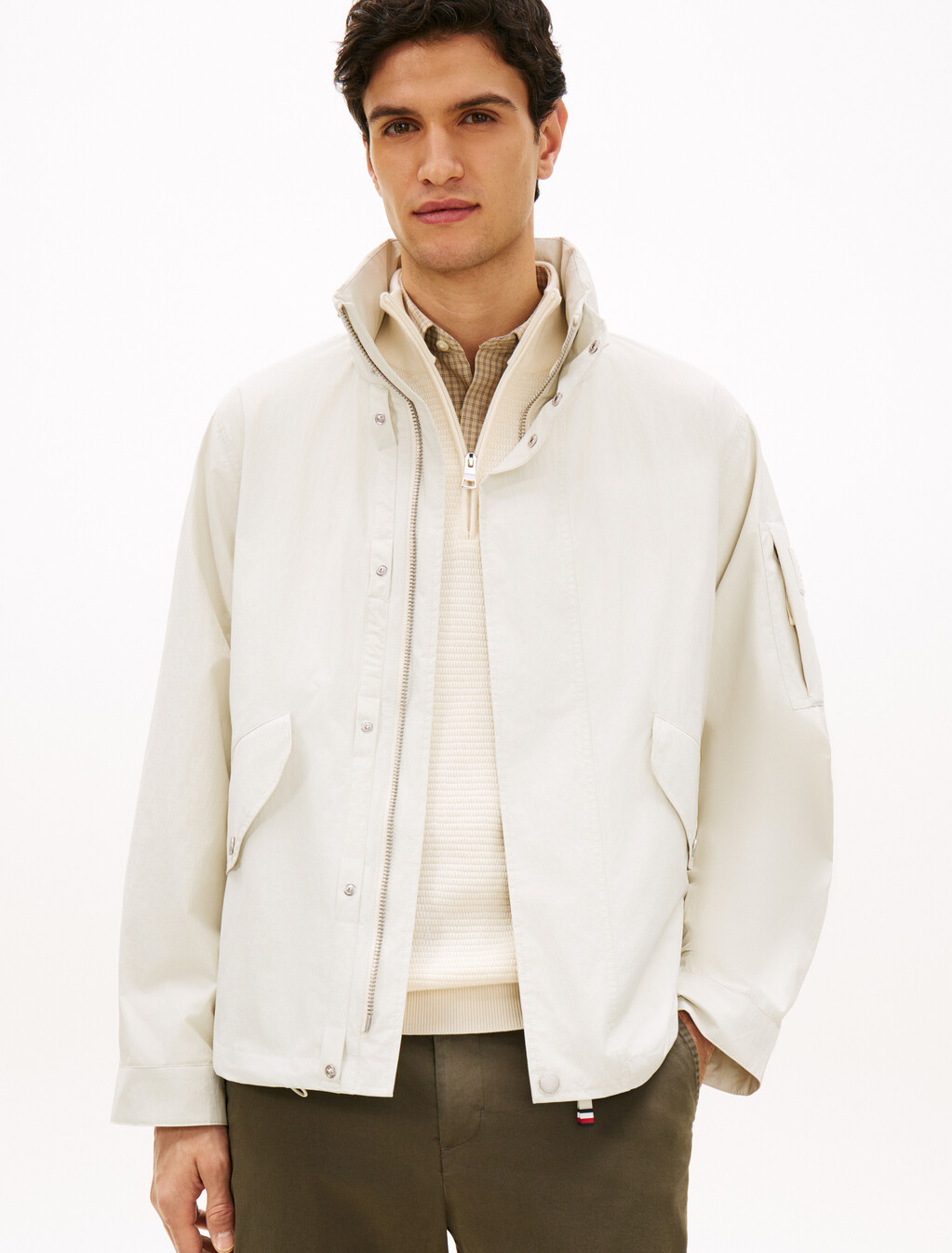 Crinkle Utility Regatta Jacket, Ivory Petal, hi-res