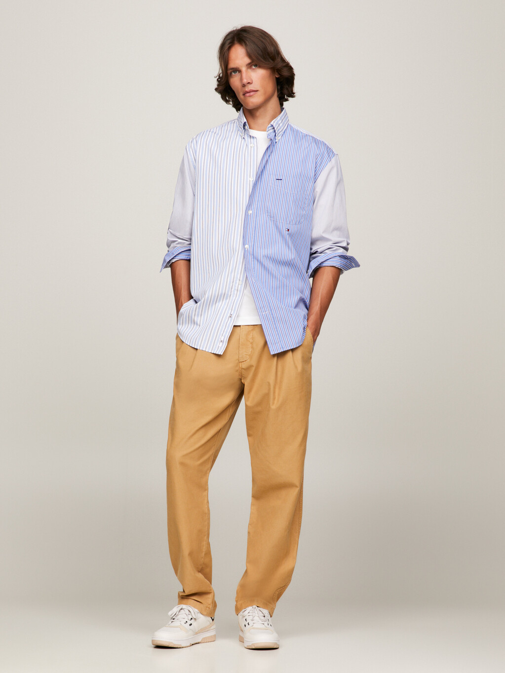 Classics Colour-Blocked Stripe Regular Fit Shirt, Blue / Multi, hi-res