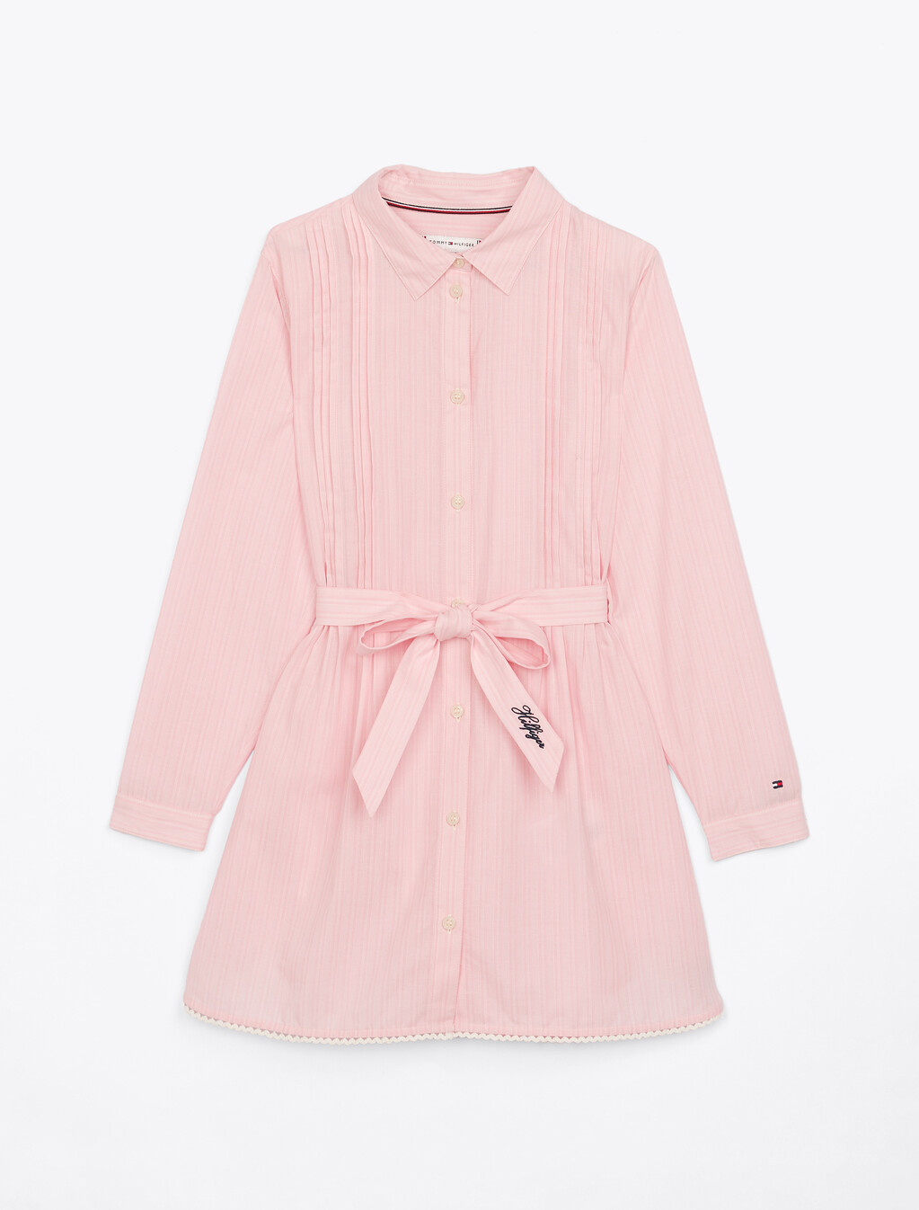 條紋襯衫連身裙, White Base Pink Sugar Stripe, hi-res