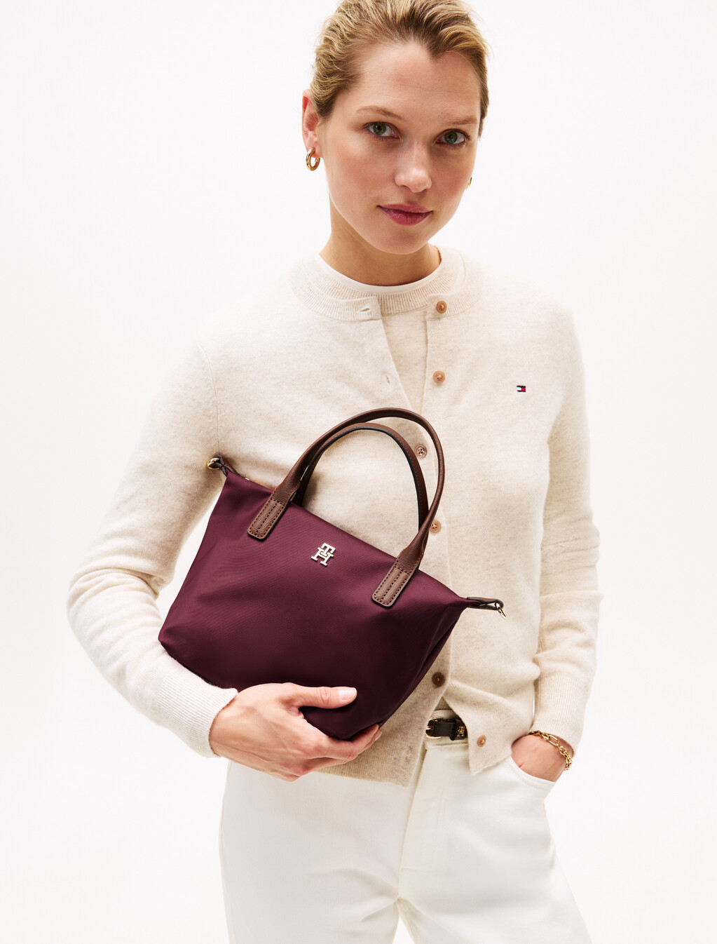 Webbing Crossbody Tote Bag, Deep Rouge, hi-res