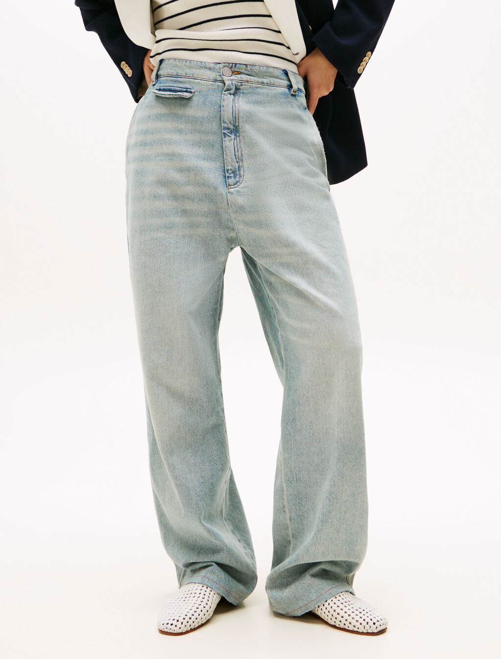 The Runway 系列超寬鬆工裝風牛仔褲, Light Blue Denim, hi-res