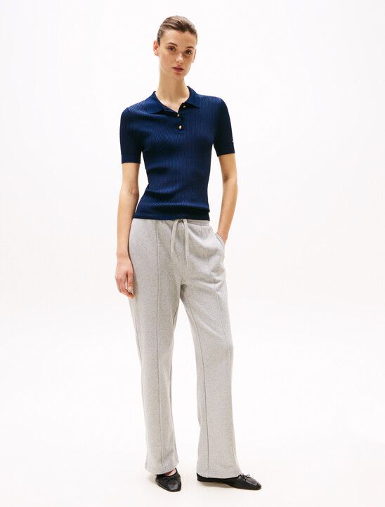 Rib Knit Slim Polo
