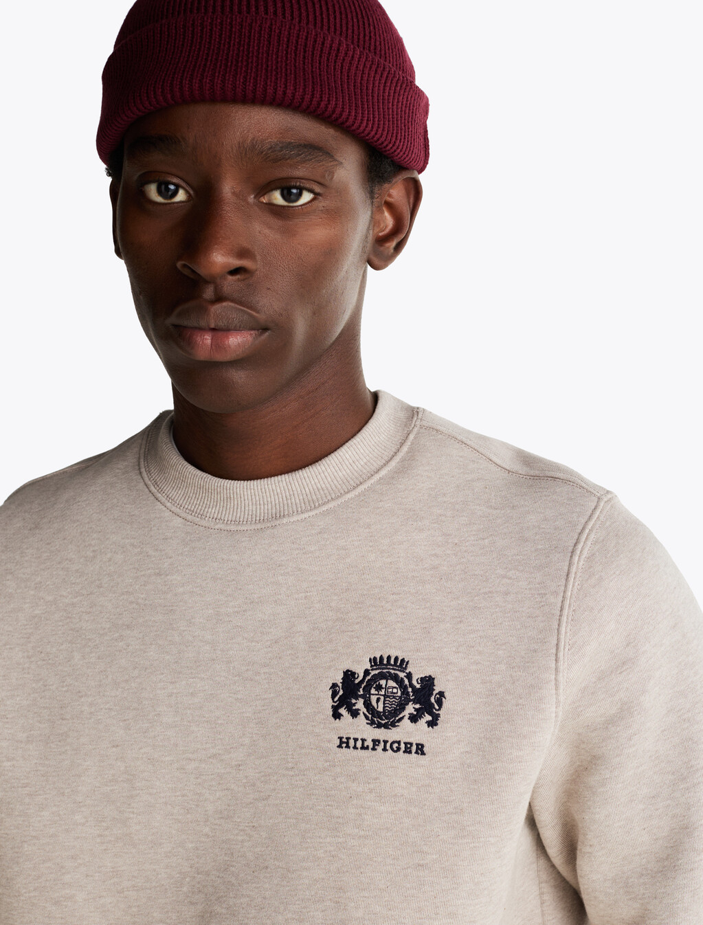 Logo Embroidery Sweatshirt, Heathered Pebble, hi-res