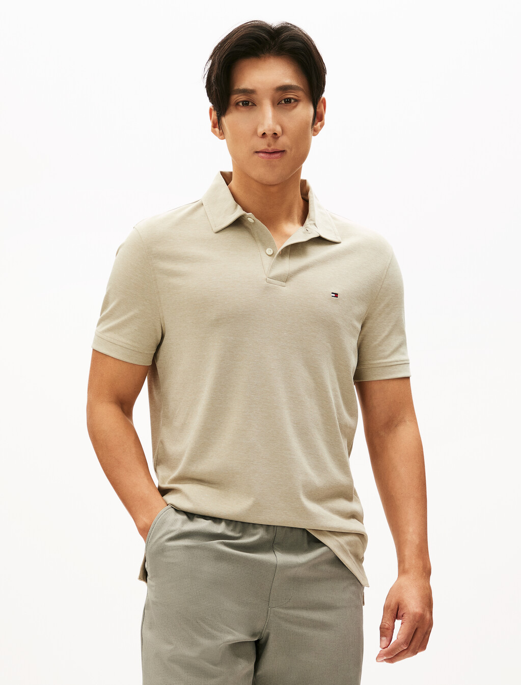 Performance 牛津布 Polo 衫, Sandalwood / White, hi-res