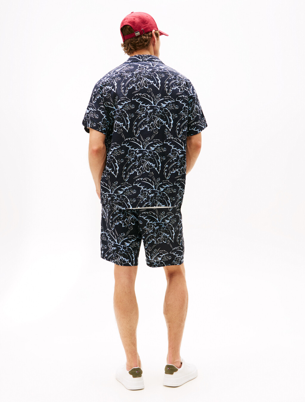Botanical Print Linen Shirt, Desert Sky / Allover, hi-res
