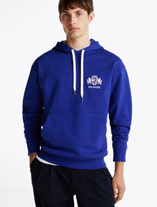 Small Crest Embroidery Hoodie, Wedge Blue, hi-res