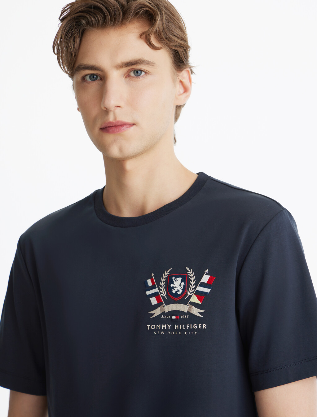 Hilfiger 徽章雙面針織 T 恤, Desert Sky, hi-res