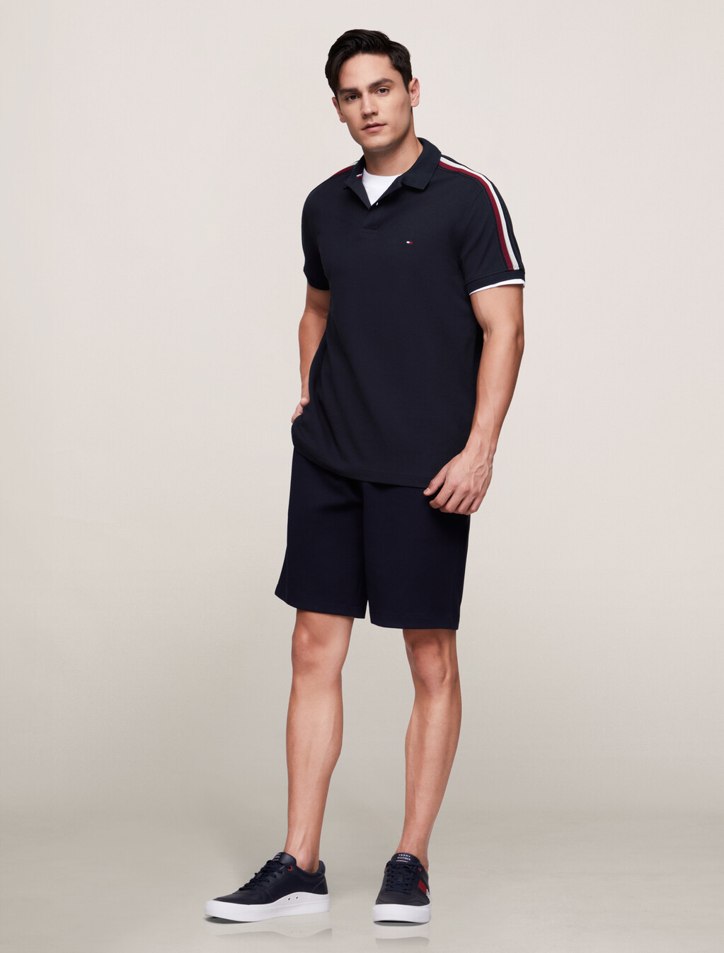 Shadow Global Stripe Regular Polo, Desert Sky, hi-res