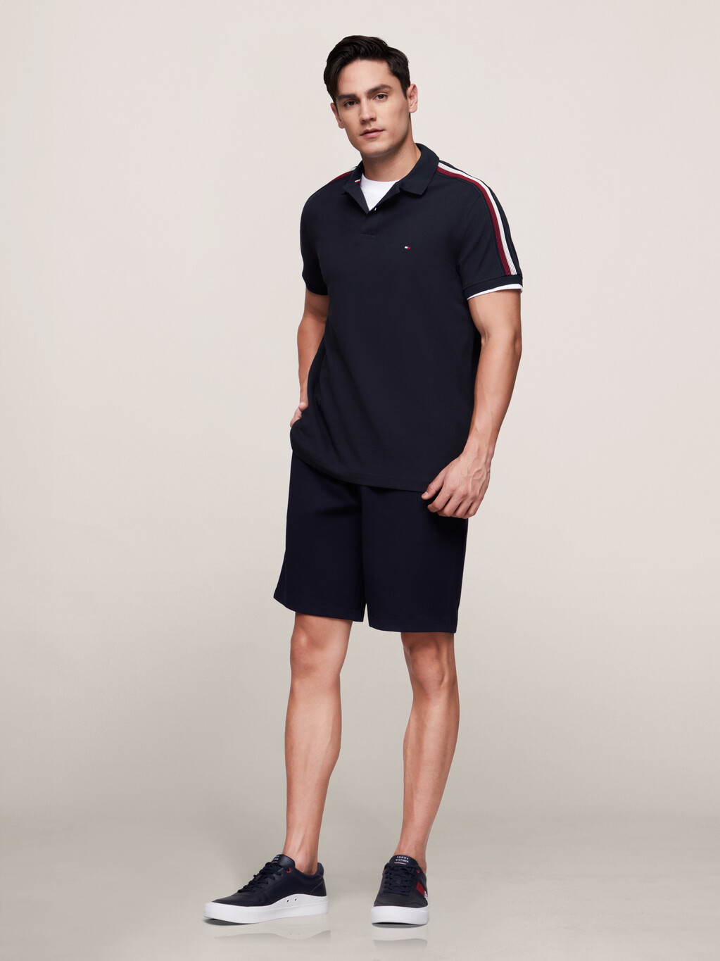 Shadow Global Stripe Regular Polo, Desert Sky, hi-res