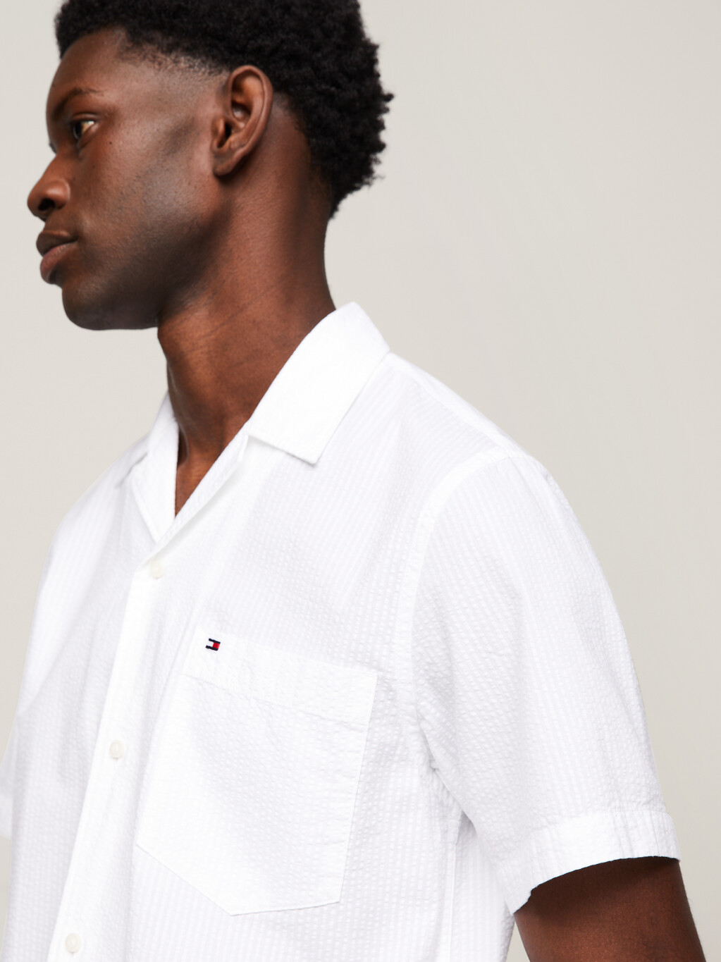 Seersucker Regular Fit Short Sleeve Shirt, Optic White, hi-res