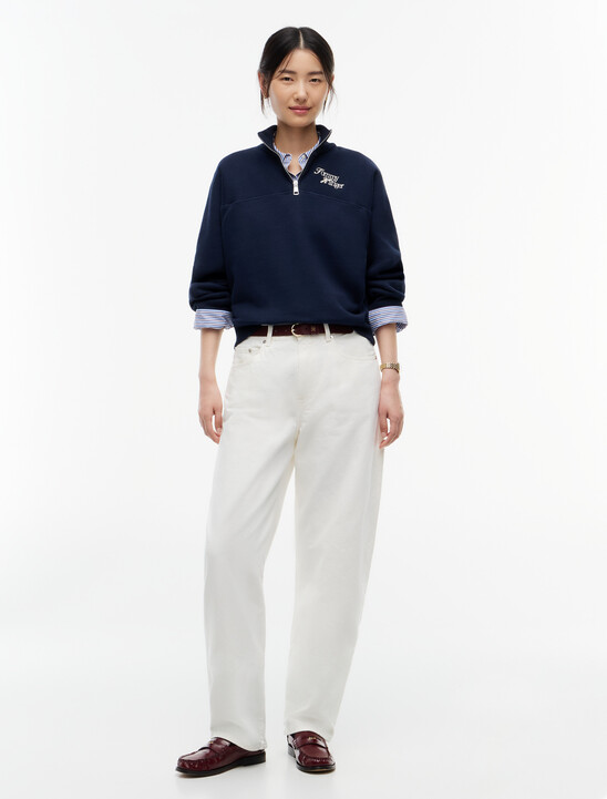 Logo Relaxed Terry Quarter-Zip Sweatshirt