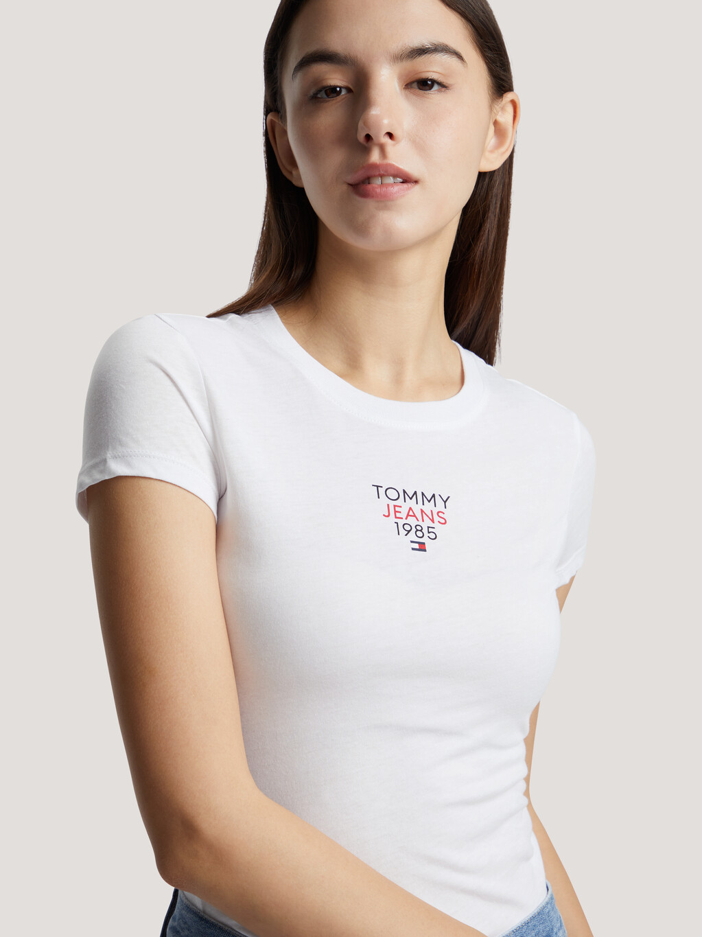 Essential 1985 修身版型 T 恤, White, hi-res