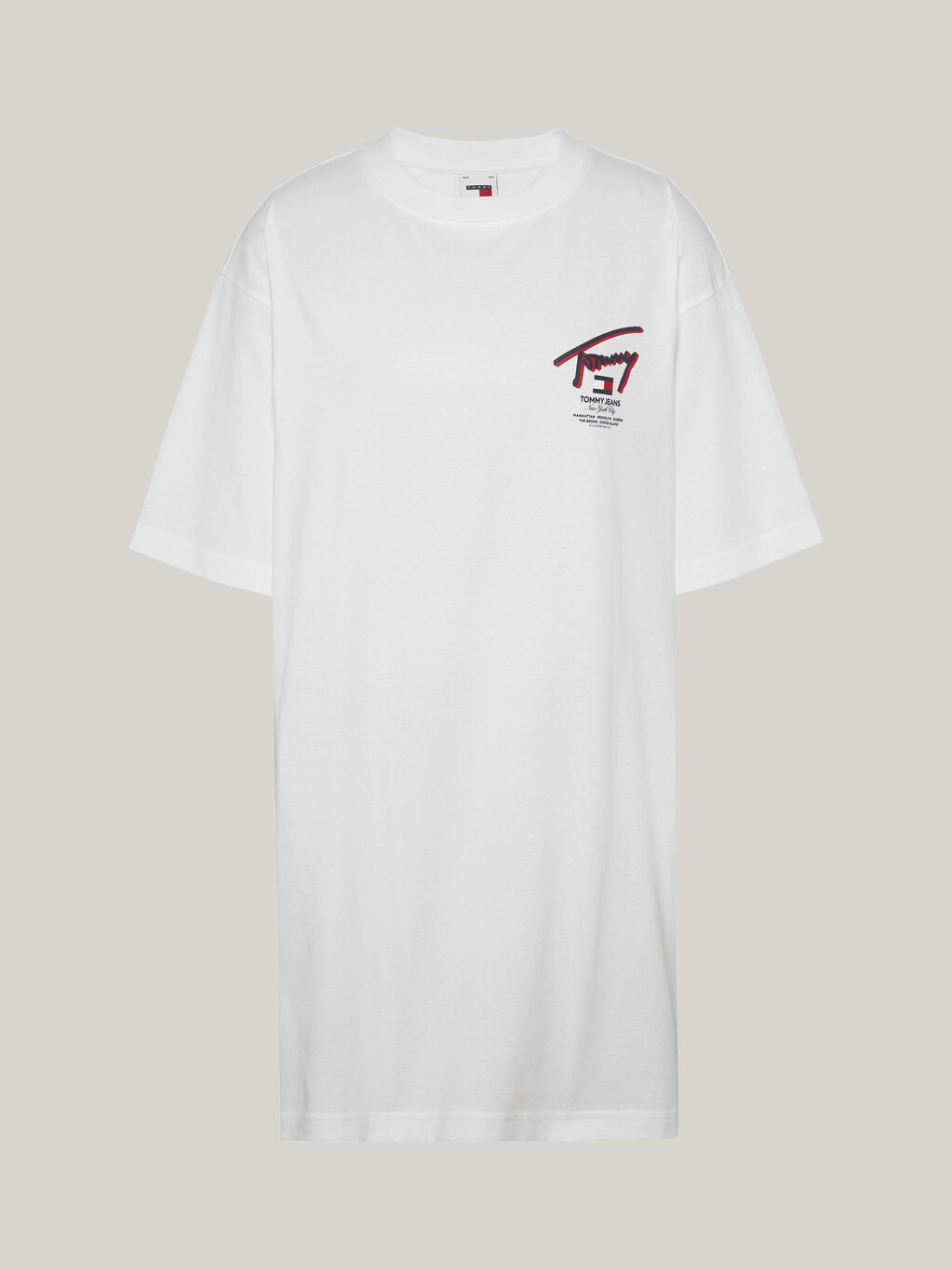 Signature T-Shirt Dress, White, hi-res