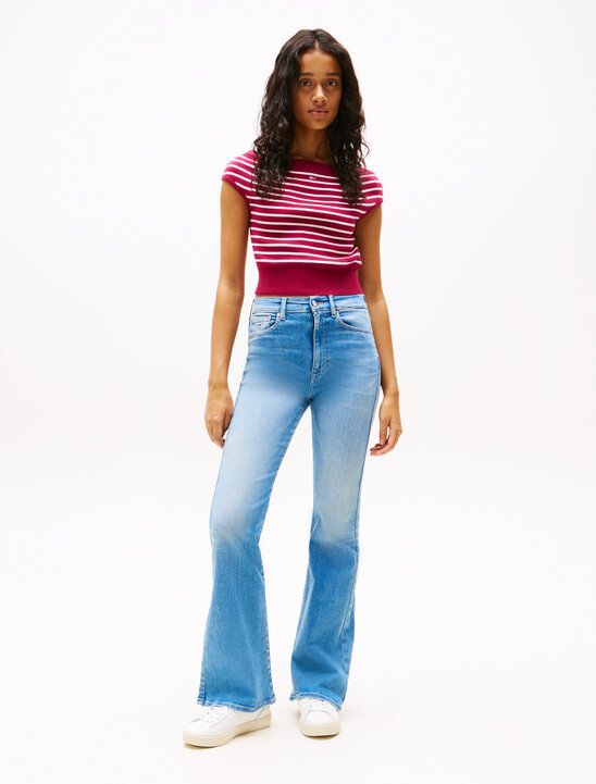 Sylvia Faded High Rise Flared Jeans