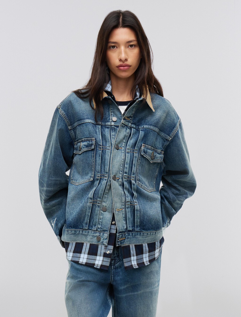 卡車款牛仔外套, Mid Wash Denim, hi-res