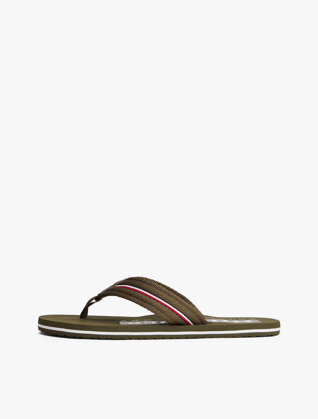Signature Tape Webbing Flip-Flops, Army Green, hi-res