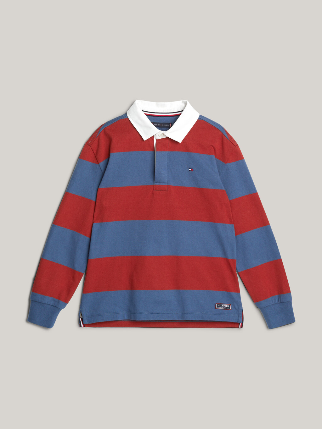 Rugby Stripe Relaxed Long Sleeve Polo, Rwb Colorblock, hi-res