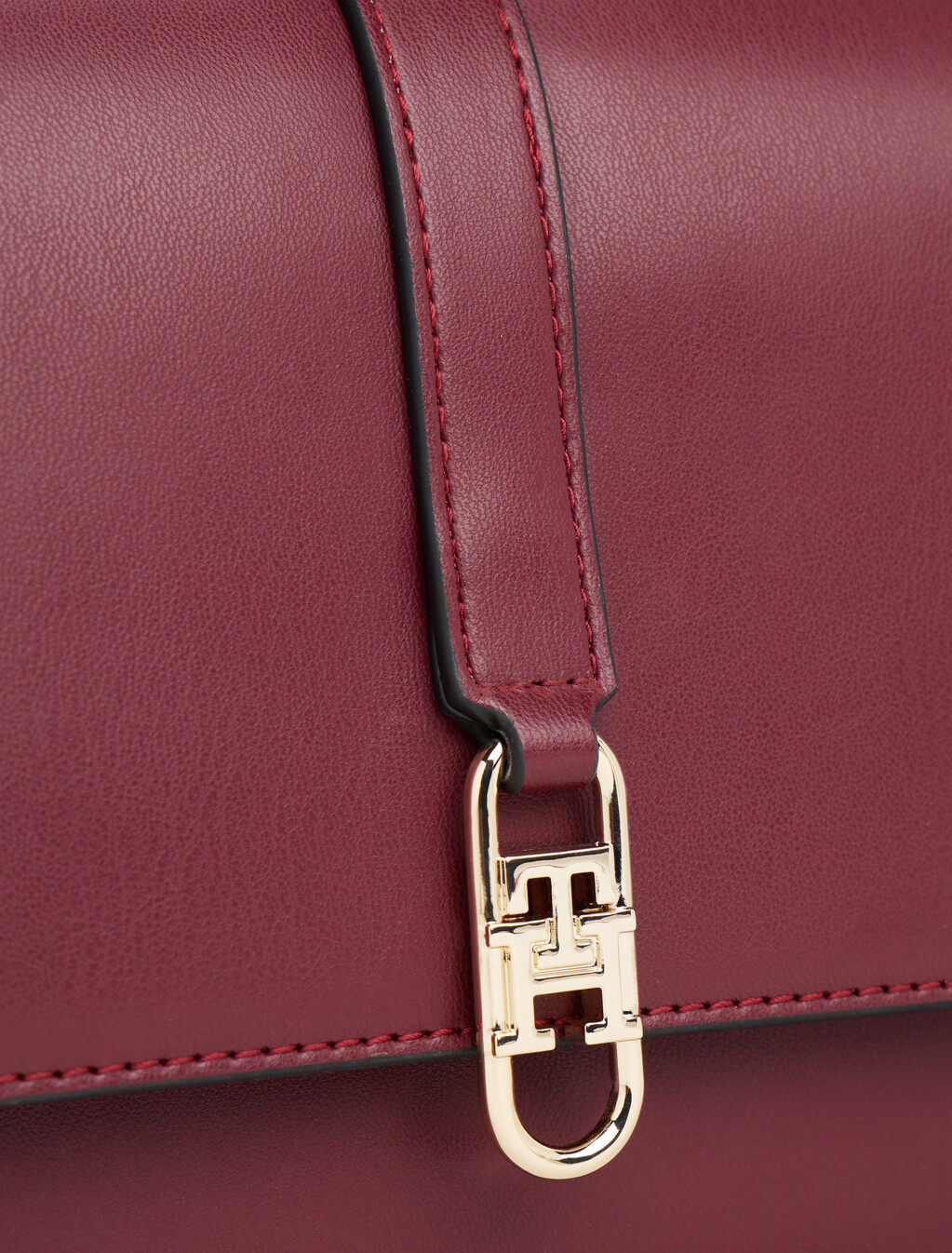 TH Monogram Flap Crossbody Bag, Deep Rouge, hi-res