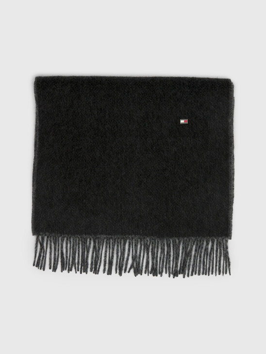 Elevated Cashmere Flag Plaque Fringed Scarf