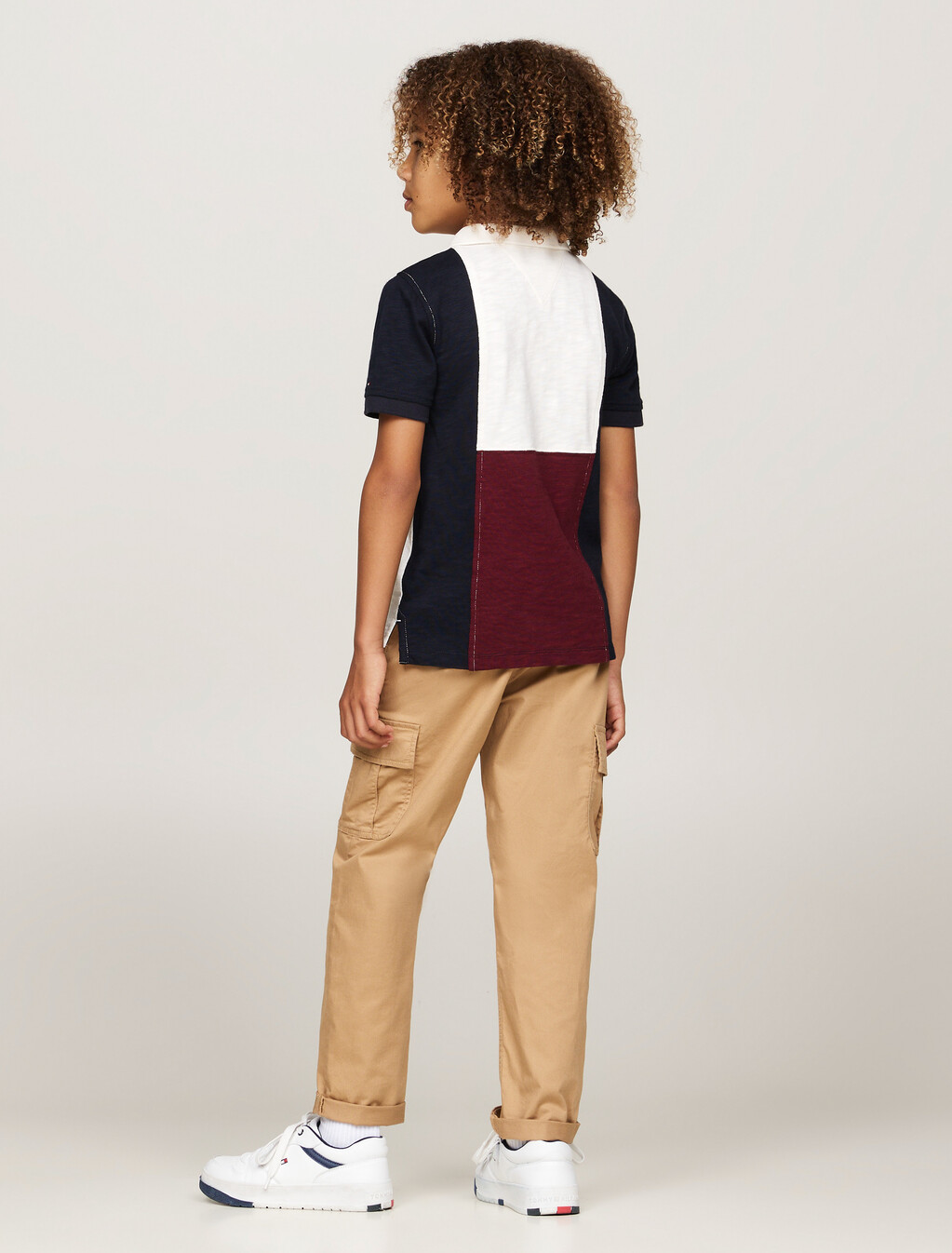 Hilfiger Monotype 拼色標準版型 Polo 衫, Ancient White / Red / Blue, hi-res