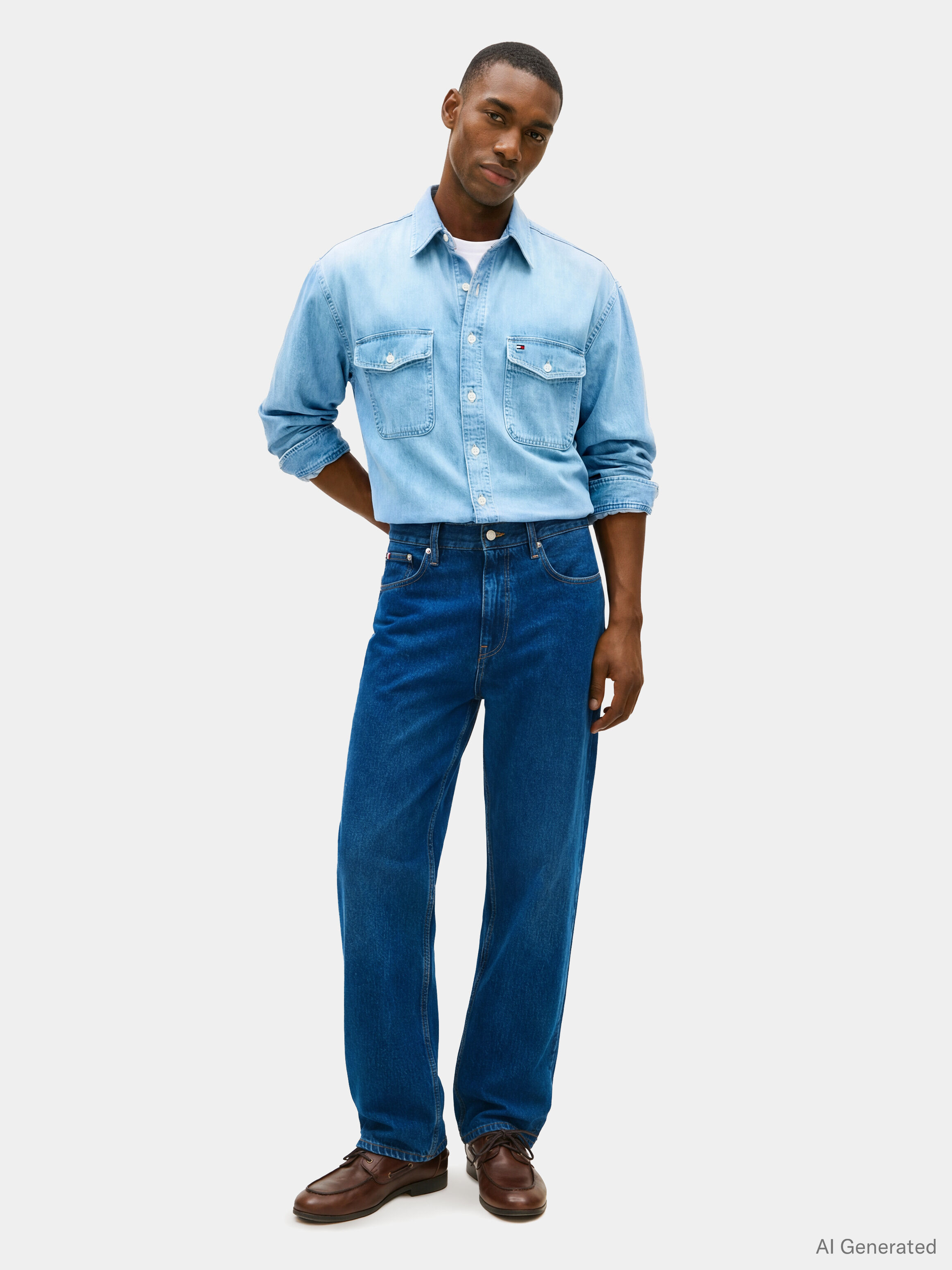 Relaxed Fit Faded Denim Shirt | blue | Tommy Hilfiger Hong Kong