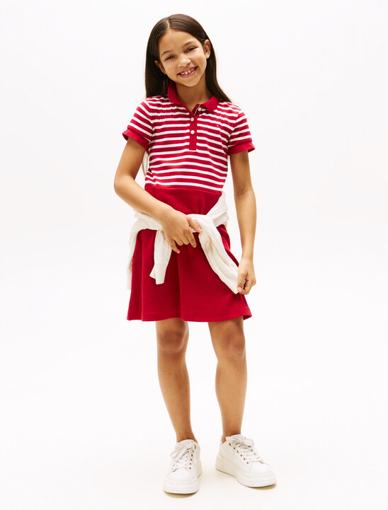 Stripe Polo Skater Dress