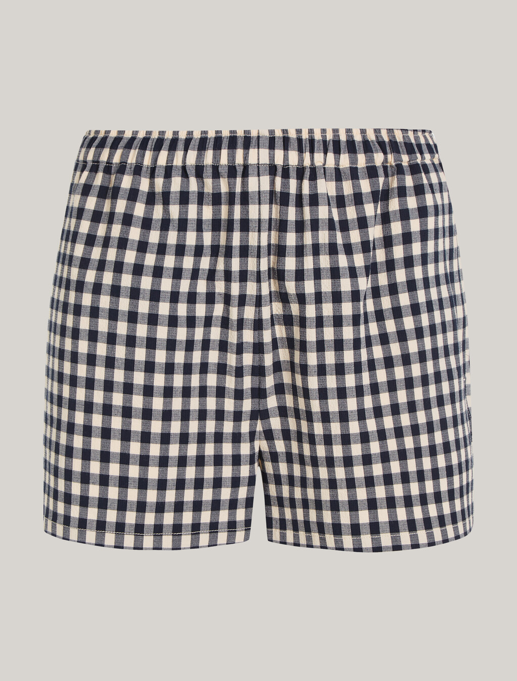 Gingham Pull-On Shorts, Gingham/ Desert Sky, hi-res