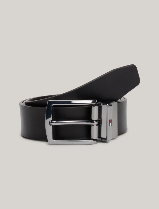 Denton Reversible Square Buckle Leather Belt