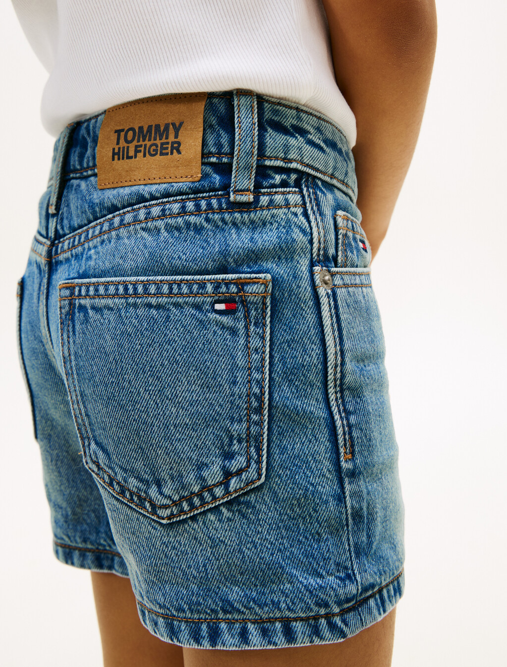 Faded Skinny Denim Shorts, Mediumused, hi-res