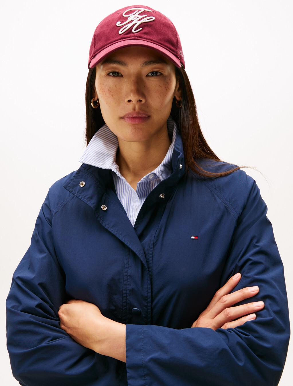 Cropped Nylon Windbreaker, Dark Night Navy, hi-res