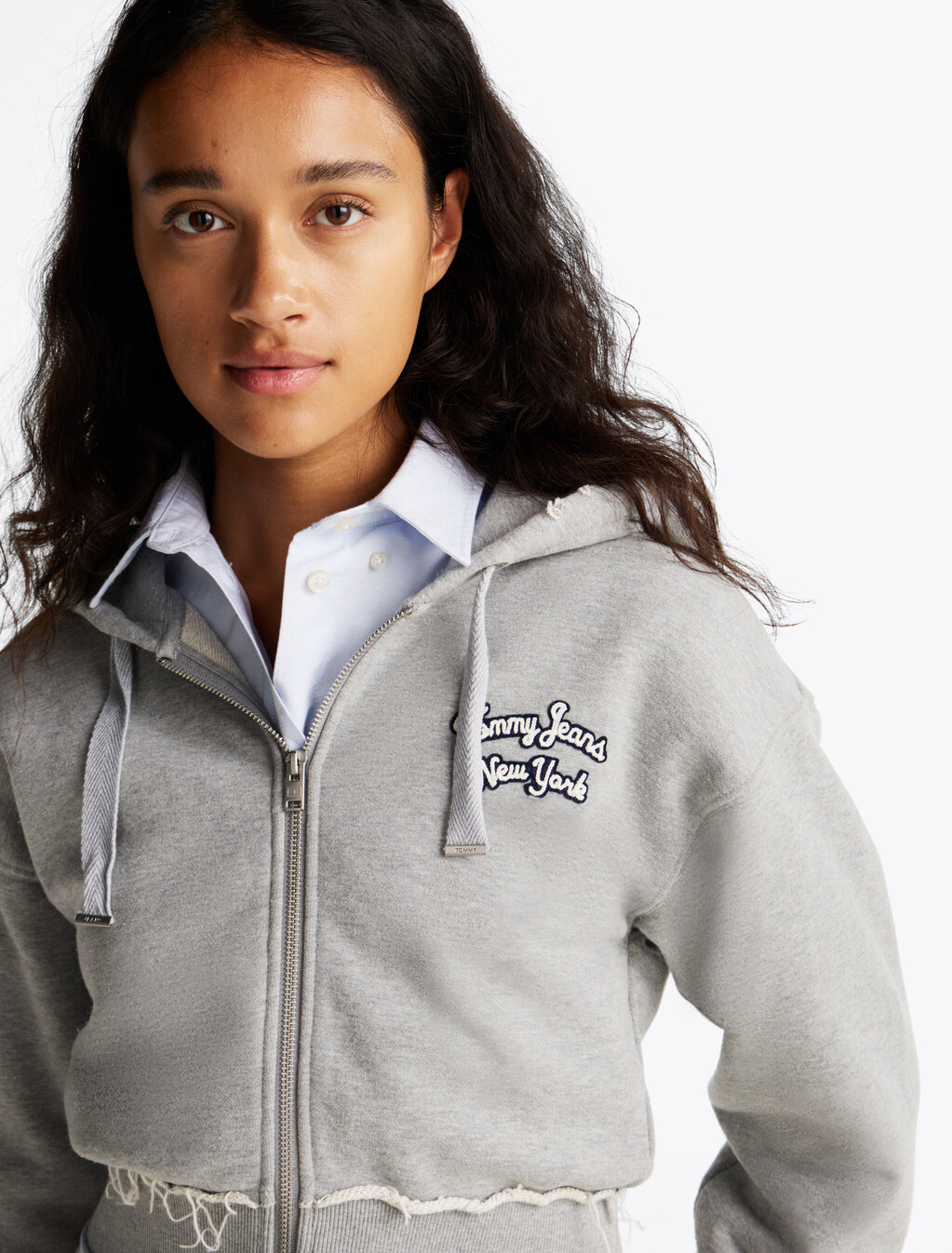 Back Logo Zip-Thru Sweatshirt, Grey Htr, hi-res