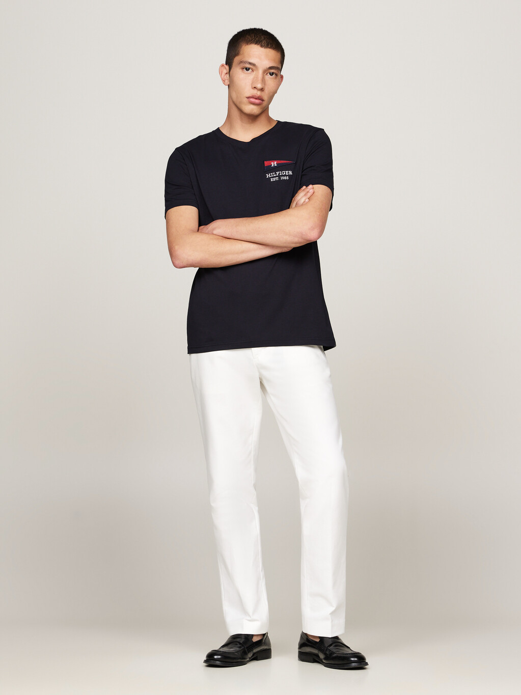 Exclusive Hilfiger Flag Crew Neck T-Shirt, Desert Sky, hi-res