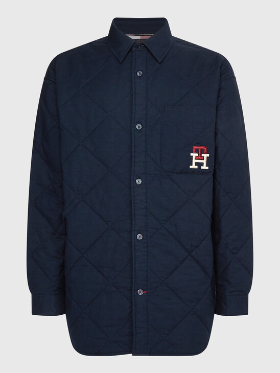 TH MONOGRAM RELAXED FIT QUILTED OVERSHIRT