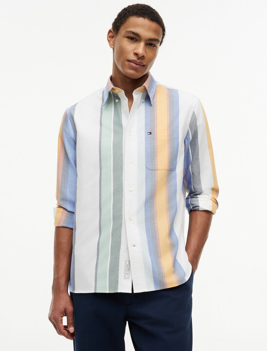 Relaxed Fit Multicolour Stripe Oxford Shirt