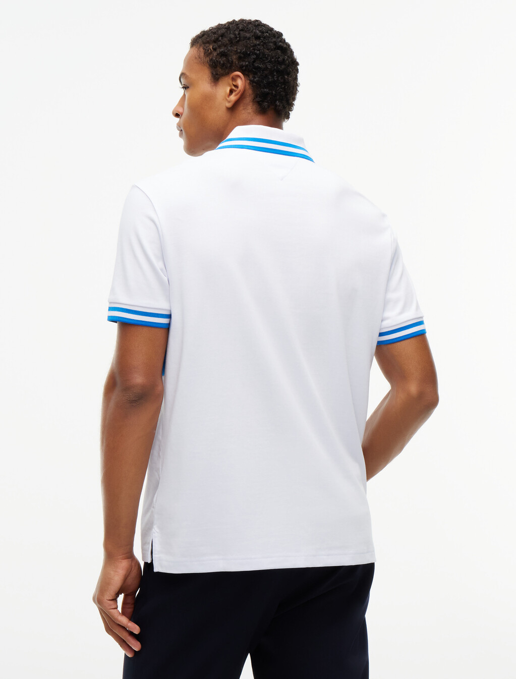 Regular Fit Logo Tipped Polo Shirt, White / Liberty Blue, hi-res