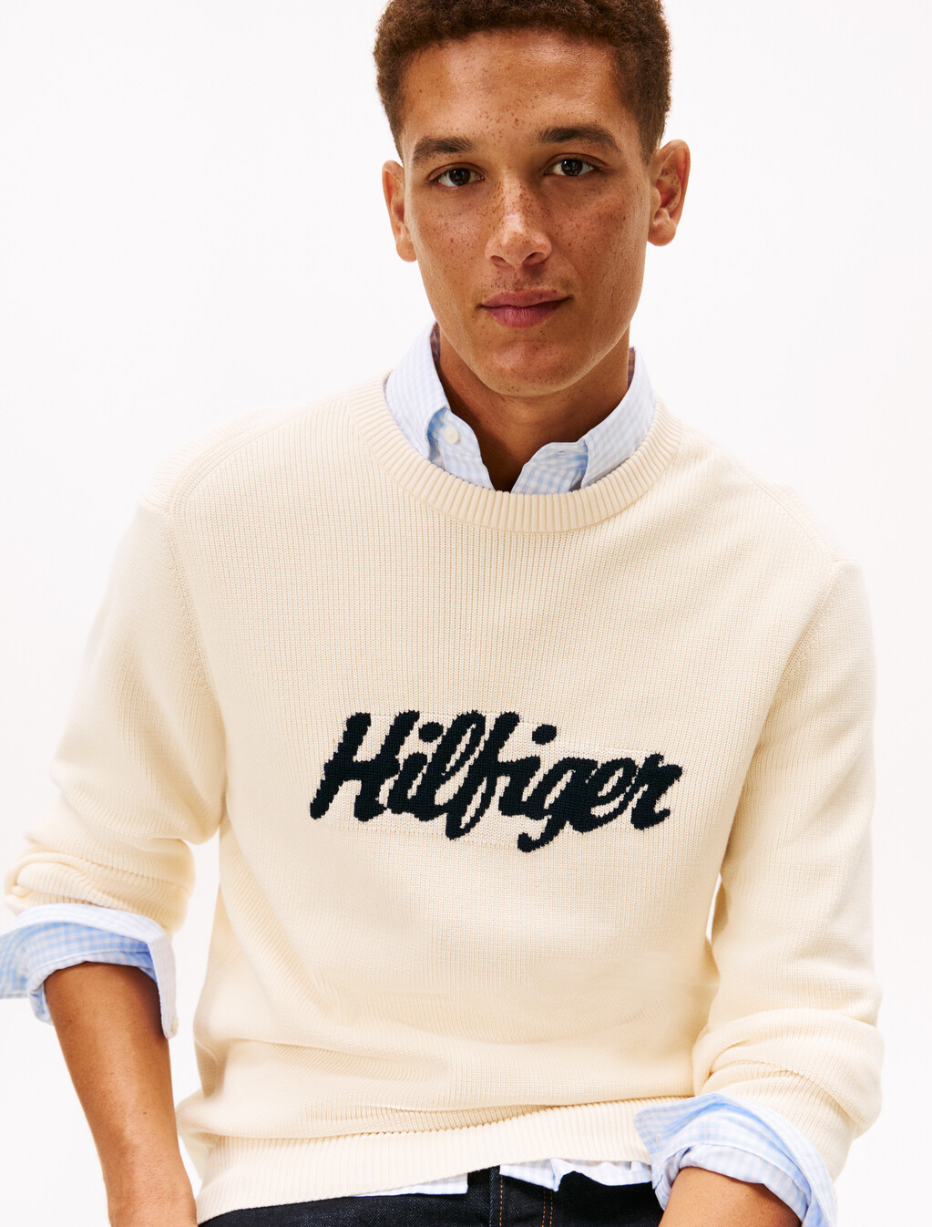 節日限定標誌提花針織上衣, Calico, hi-res