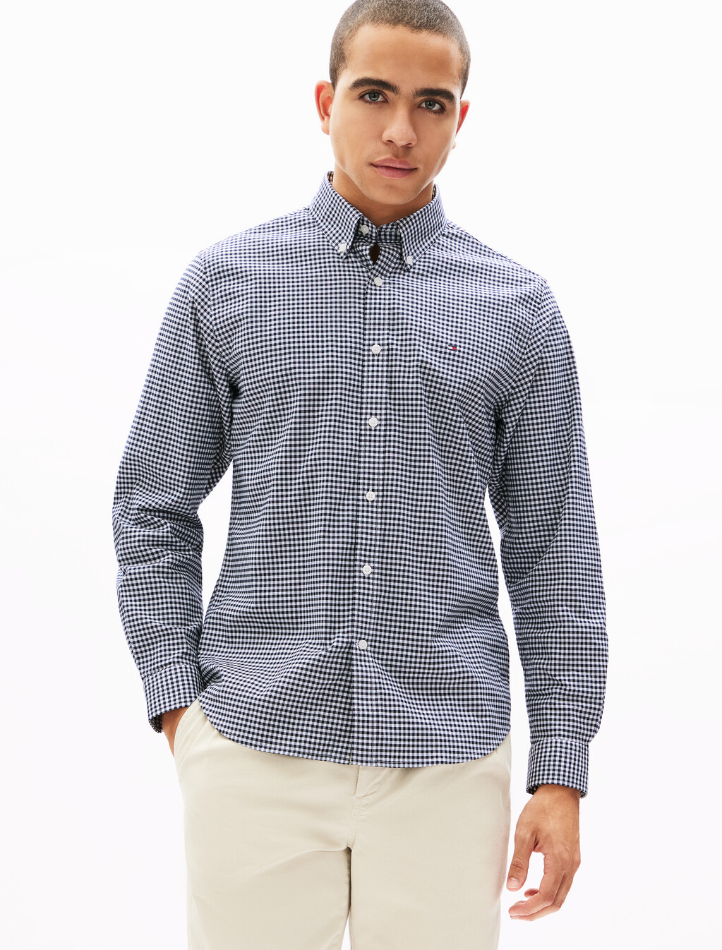 Lightweight Oxford Gingham Shirt, Desert Sky / Optic White, hi-res