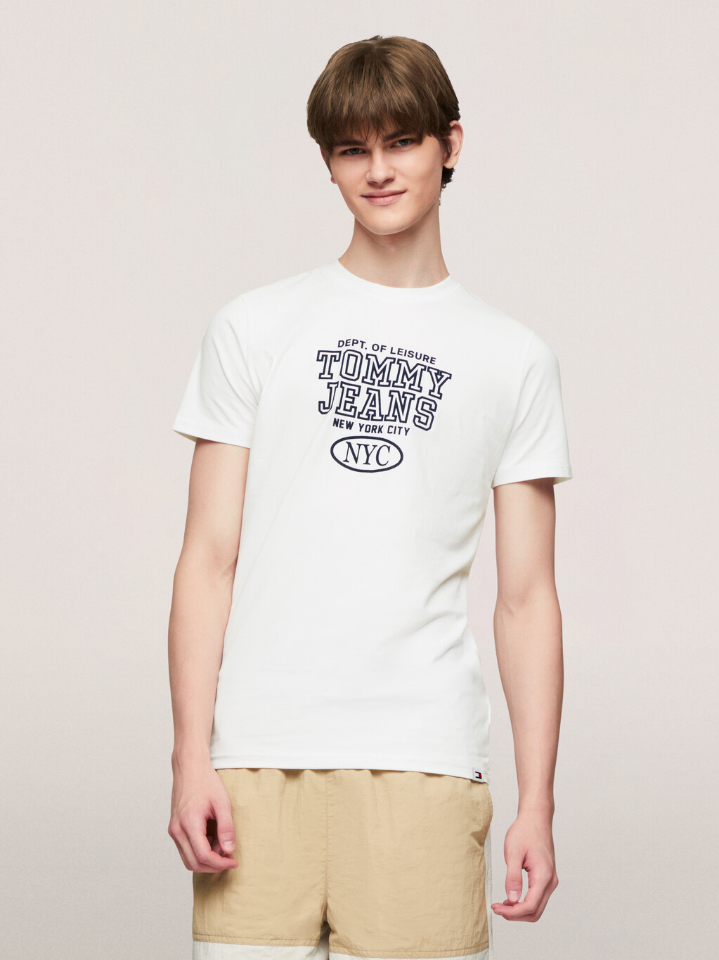 Tommy Flock Logo T-Shirt, White, hi-res